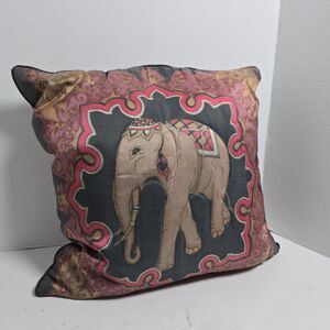 Jim Thompson Vintage Pillow Thai Elephant Silk Case w/ Original Insert 15" VTG